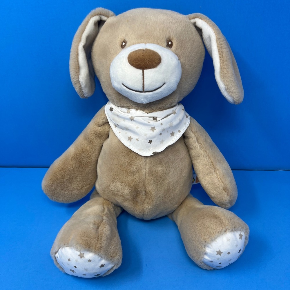 Bass Pro Shops Plush Puppy 15 Inch Tan White Star Bandana Dog Baby Toy